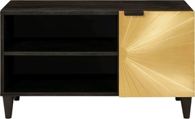 vidaXL Ντουλάπι TV Μαύρο και Χρυσό 80 x 33 x 46 εκ Επεξεργασμένο Ξύλο