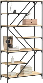 vidaXL Βιβλιοθήκη Sonoma Δρυς 91 x 36 x 176 εκ. Επεξεργ. Ξύλο / Ατσάλι