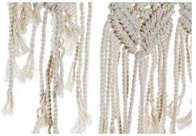 Τοίχο καθρέφτη DKD Home Decor Λευκό Boho Μακραμέ 75 x 2 x 75 cm