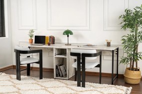 Γραφείο Μάρμαρο Freesia / Μαύρο TWIN 240x60x74