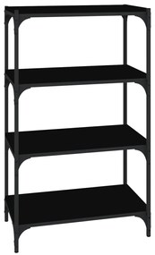 vidaXL Βιβλιοθήκη Μαύρη 60 x 33 x 100 εκ. Επεξεργασμένο Ξύλο &amp; Ατσάλι