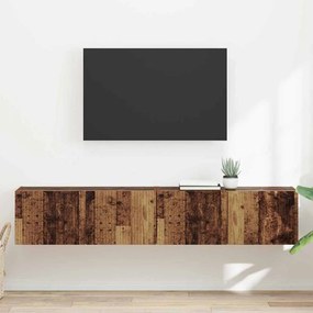 vidaXL Ντουλάπι Τηλεόρασης Τοίχου 2 pcs Παλιό Ξύλο Επεξεργασμένο Ξύλο