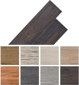 vidaXL Πλάκες Δαπέδου 18 pcs Σκούρο Καφέ 2,51 m² PVC