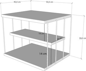 Βοηθητικό Τραπεζάκι Atlantic Πεύκο / Μαύρο FLIDI 50x40x33