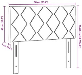 vidaXL Κεφαλάρι Ανοιχτό γκρι 90 cm Βελούδο