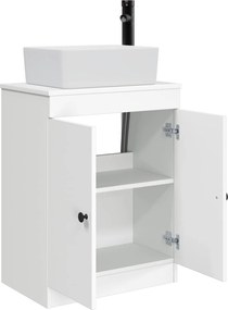 vidaXL Καθρέφτης μπάνιου με νιπτήρα Λευκό 54 x 35 x 83 εκ