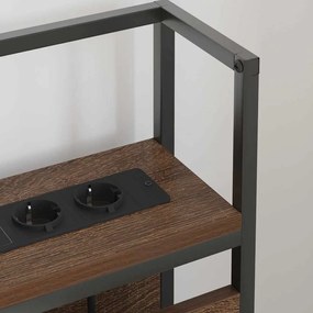 vidaXL Κεφαλάρι Αποθήκης με ράφι Καφέ δρυς 135 cm Επεξεργασμένο ξύλο