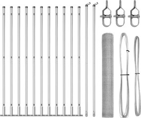 vidaXL Στύλος Περιφράξεων Ασημί 25 x 1,2 μ (13 mm πλέγμα) Ατσάλι