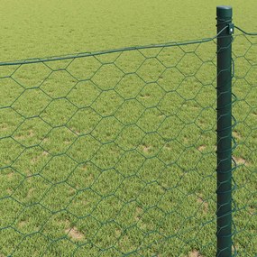 vidaXL Φράχτης Εξαγώνου Πράσινο 0,8 x 25 m PVC