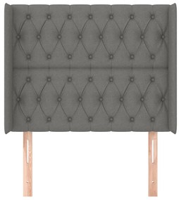 vidaXL Κεφαλάρι με Πτερύγια Σκούρο Γκρι 103x16x118/128 εκ. Υφασμάτινο