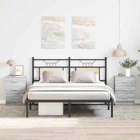 vidaXL Κομοδίνα 2 Τεμ. Γκρι Sonoma 38x35x56 εκ. από Επεξεργασμένο Ξύλο