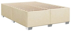 vidaXL Κρεβάτι Boxspring με Στρώμα Κρεμ 140x190 εκ. Υφασμάτινο