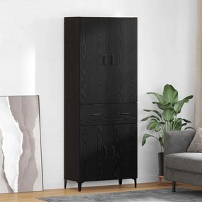 Highboard Μαύρη Οξυά 69,5 x 34 x 180 εκ. Επεξεργασμένο ξύλο