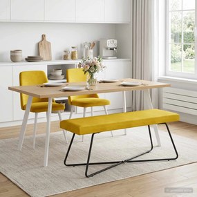 VidaXL παγκάκι Κίτρινο 110 x 40 x 45 cm Βελούδο
