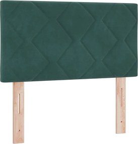vidaXL LED κεφαλάρι Σκούρο Πράσινο 80 cm Βελούδο