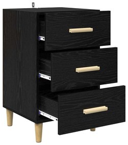 vidaXL Κομοδίνο Μαύρη δρυς 40 x 40 x 66 εκ Επεξεργασμένο ξύλο