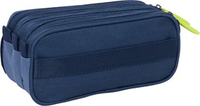 Τριπλή Κασετίνα Munich Blue indigo Μπλε 21,5 x 10 x 8 cm