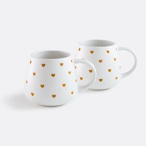 Σετ 2 κούπες με σχέδιο καρδιές, SCACCO