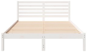 vidaXL Σκελετός Κρεβατιού Λευκό 140 x 220 cm Συμπαγές ξύλο πεύκου