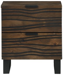 vidaXL Κομοδίνα - Σετ 2, 40x33.5x46 εκ., Από Μασίφ Ξύλο Μάνγκο