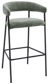 Σκαμπό Bar Eclipse 26-0080 45x46x92cm Olive Silver