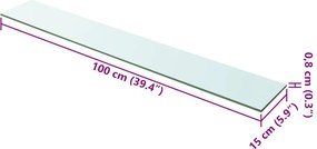 vidaXL Ράφι Πάνελ Διάφανο 100 x 15 εκ. Γυάλινο