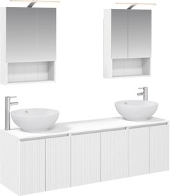 vidaXL Σετ Ντουλαπιών Μπάνιου 5 pcs Λευκό Επεξεργασμένο Ξύλο