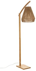 Φωτιστικό δαπέδου Sean pakoworld Ε27 60W μπαμπού μπεζ 52x30x158εκ