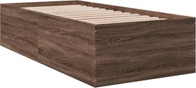 vidaXL Πλαίσιο Κρεβατιού Καφέ Δρυς 100x200 εκ. Επεξεργασμένο Ξύλο