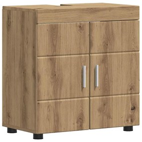 vidaXL Ντουλάπα νιπτήρα μπάνιου με πόρτα artisan δρυς 60 x 34 x 63 εκ