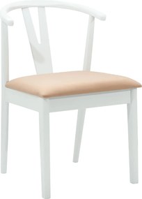 vidaXL Καρέκλα τραπεζαρίας 2 pcs Λευκό και Καφέ Στερεό Ξύλο Ραβέντι