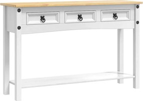 vidaXL End Table Corona Λευκό 114 x 34,5 x 73 εκ. Στερεά ξυλεία πεύκου