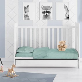 Σεντόνια Βρεφικά Solid 497 (Σετ 3τμχ) Aqua DimCol Cradle 120x160cm 100% Cotton