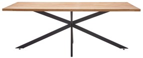 Τραπέζι Τραπεζαρίας DRYOPIS Φυσικό/Μαύρο Ξύλο/Μέταλλο 180x80x75cm