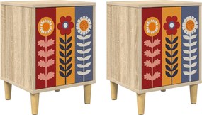 vidaXL Κομοδίνο ESSEN 2 τμχ. Sonoma Δρυς 36 x 33 x 50 εκ.