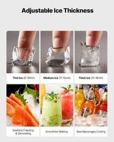 VEVOR Commercial Ice Maker 550LBS/24H with 300LBS Storage Bin Auto Self-Cleaning