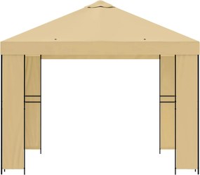 vidaXL Κιόσκι 3 x 3 m Κρεμ Πολυεστέρας και Χάλυβας 190 gsm