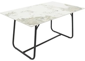 Τραπέζι Revello sintered stone λευκό μαρμάρου-μαύρο 150x90x75εκ