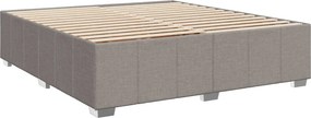 vidaXL Κρεβάτι Boxspring με Στρώμα Taupe 200x200 εκ. Υφασμάτινο