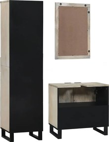 vidaXL Σετ Επίπλων Μπάνιου με συρτάρι 3 pcs Λευκό Επεξεργασμένο ξύλο