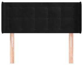 Κεφαλάρι με Πτερύγια Μαύρο 83x16x78/88 εκ. Βελούδινο 3119234