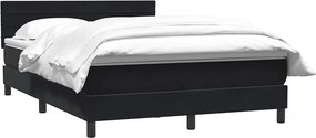vidaXL Κρεβάτι Boxspring με Στρώμα Μαύρο 160x210 εκ. Βελούδινο