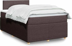 vidaXL Κρεβάτι Boxspring με Στρώμα Σκούρο Καφέ 120x190 εκ Υφασμάτινο