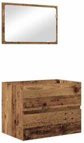 vidaXL Σετ Επίπλων Μπάνιου 3 pcs Παλαιό ξύλο 60 x 38.5 x 45 cm