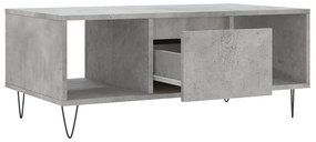 vidaXL Τραπεζάκι Σαλονιού Γκρι Σκυροδ. 90x50x36,5 εκ. Επεξεργ. Ξύλο