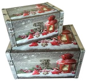 Σετ 2 Κουτιά MDF  20Χ14Χ11εκ &amp; 15Χ10Χ7cm Etoile NN-747N