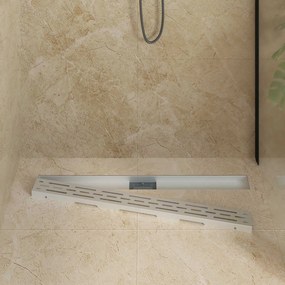 vidaXL Εκροή ντους με σχέδιο γραμμής Ασημί 90 cm Ανοξείδωτο Ατσάλι 304