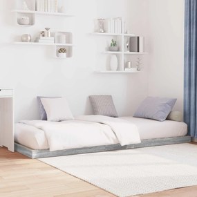 vidaXL Κρεβάτι δαπέδου Γκρίζο Σονομα 100 x 200 cm Επεξεργασμένο ξύλο