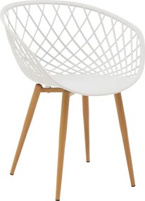 Τραπεζαρία Manka-Ezra pakoworld σετ 3τεμ σε λευκή απόχρωση 80x80x77εκ