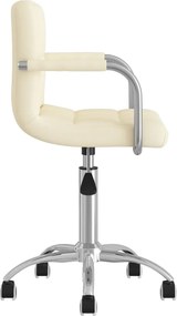vidaXL Καρέκλα Τραπεζαρίας Περιστρεφόμενη Κρεμ Υφασμάτινη